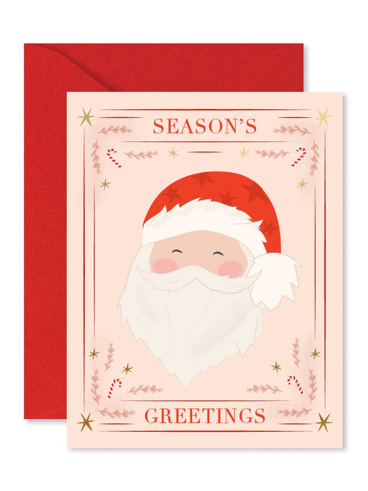 Santa Frame Greeting Card for wholesale by Ginger P. Designs