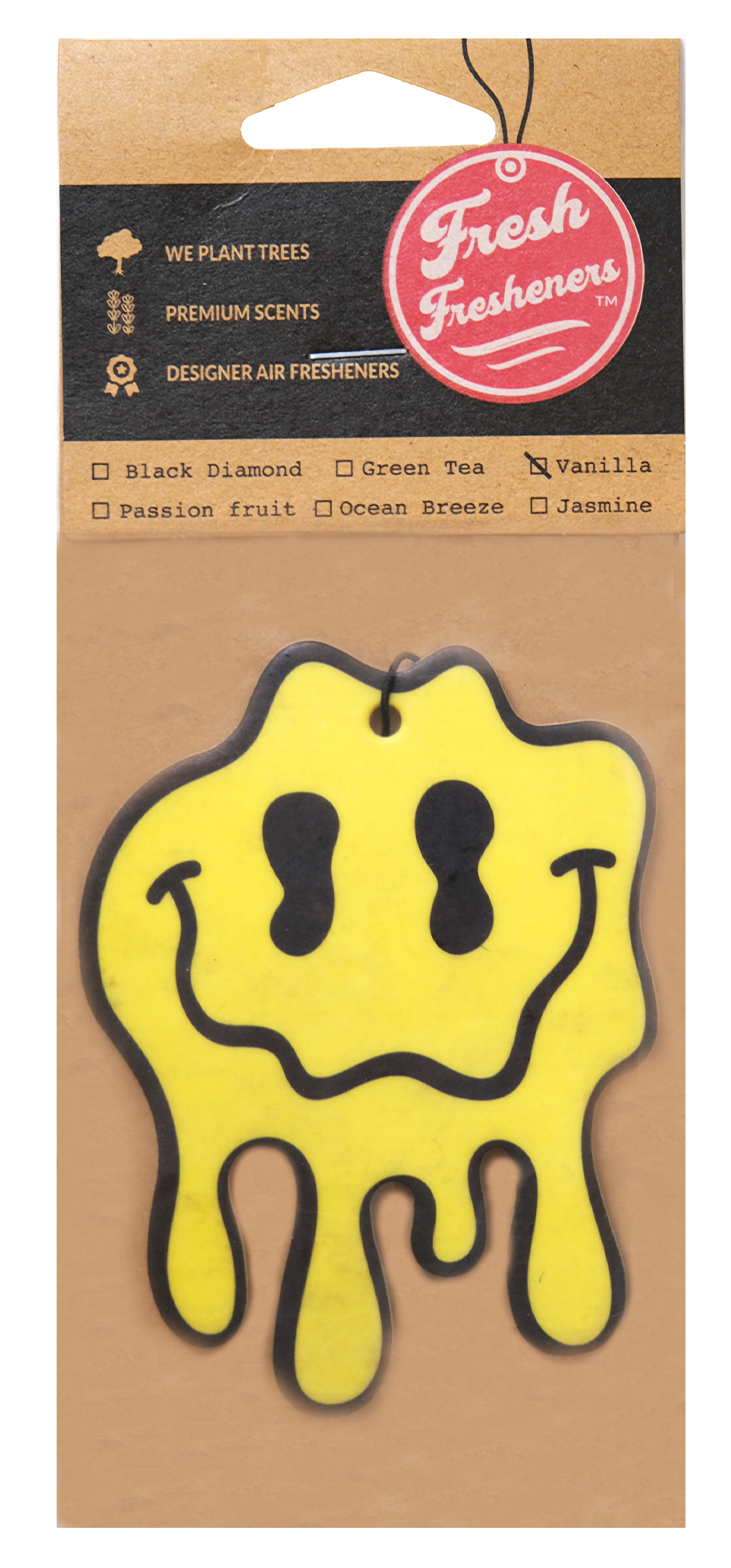 Fresh Fresheners - Vente Désodorisant pour voiture – unisexe - Pack de 12 désodorisants Smiley1