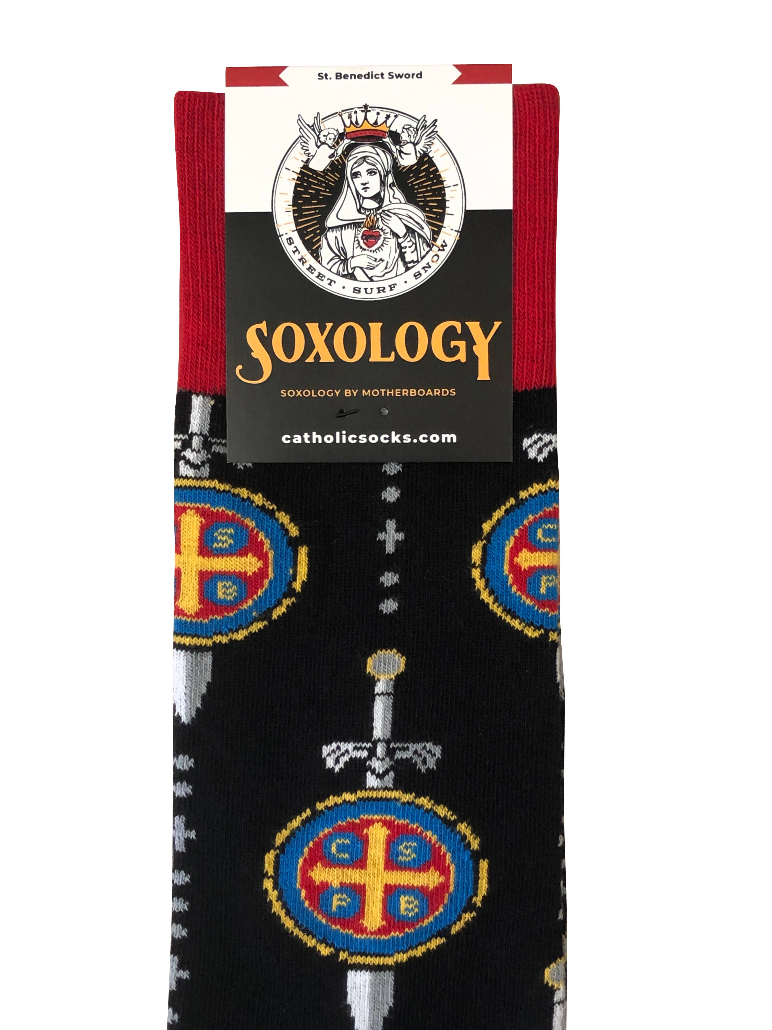 The Retro - a Full of Grace USA Company - Wholesale Socks - Unisex - St. Benedict Sword Socks1