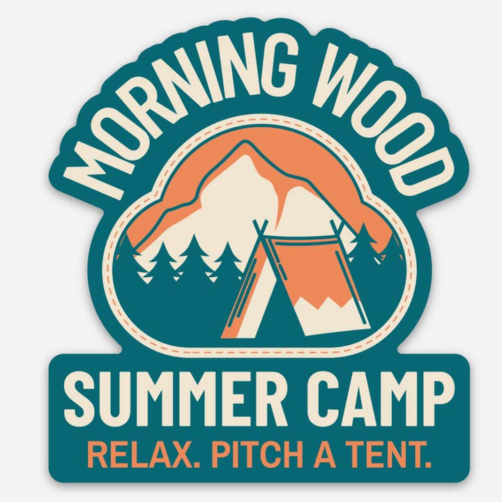 Autocollant Camp Morning Wood pour la vente par Mistakes on The Lake