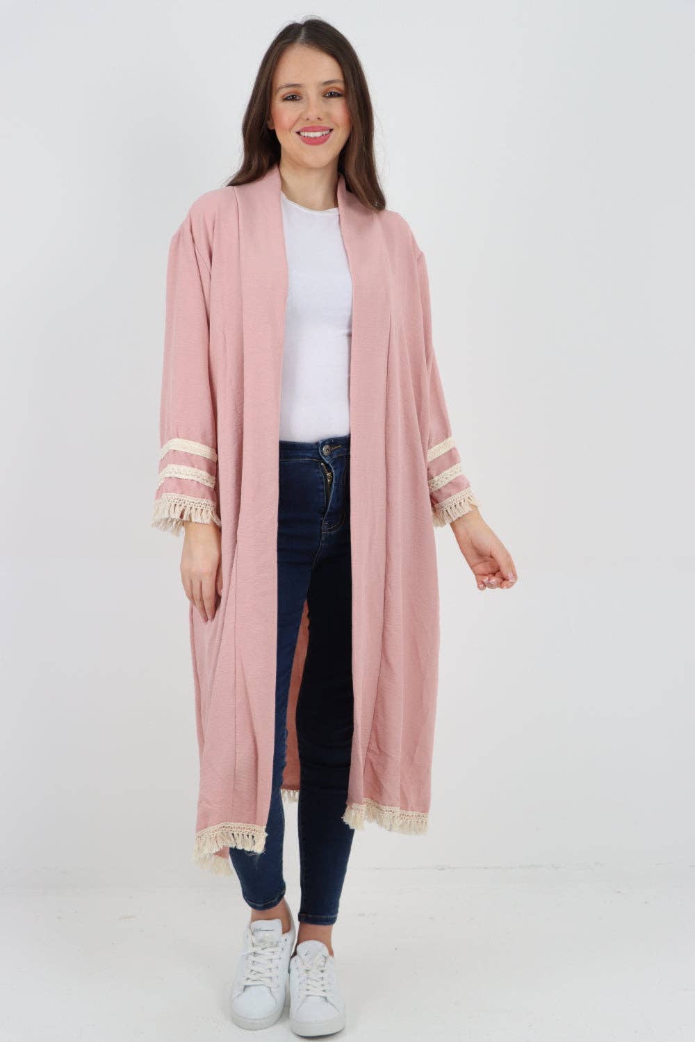 Miss Bold - Vente Cardigan – femme - Cardigan long à manches longues avec franges, ouverture devant, Made in Italy12