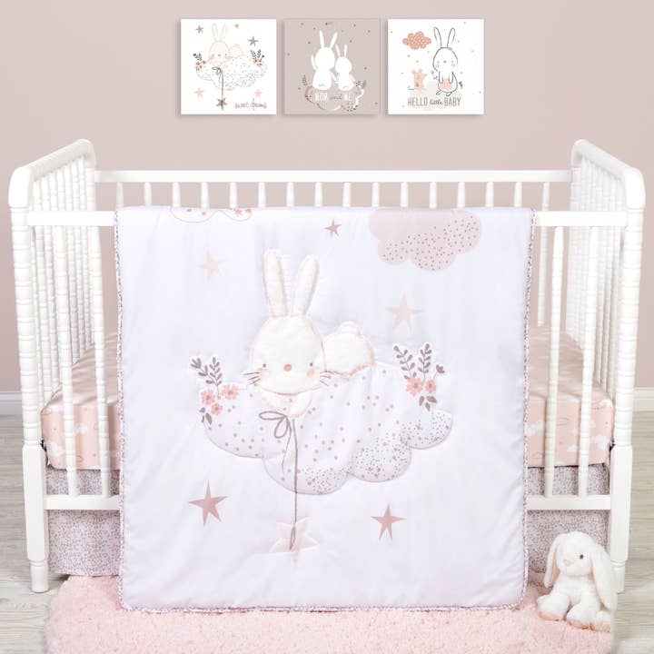 Cottontail Cloud 4 Piece Crib Bedding Set by Sammy & Lou® for wholesale by Trend Lab