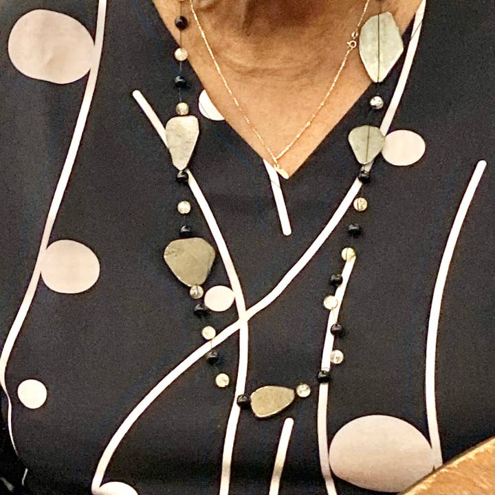 Peaceful Prosperity Necklace - Pyrite/Citrine/Blk Tourmaline for wholesale by PEACE MAKER GEMS