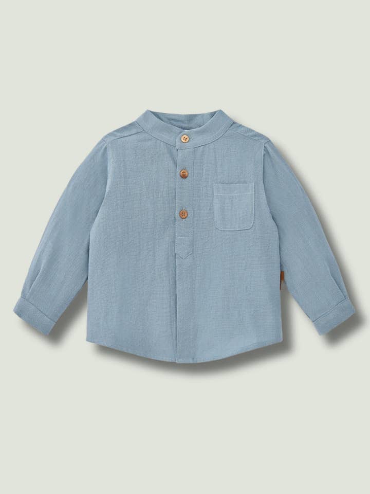 Blauw kinderhemd met mouwen Cocote & Charanga voor wholesale door Charanga