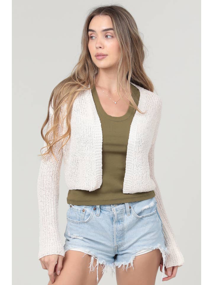 ANGIE - Wholesale Cardigan - Women's - XHT53-ASIS LIGHT WEIGHT FLARE SLEEVE CARDIGAN8