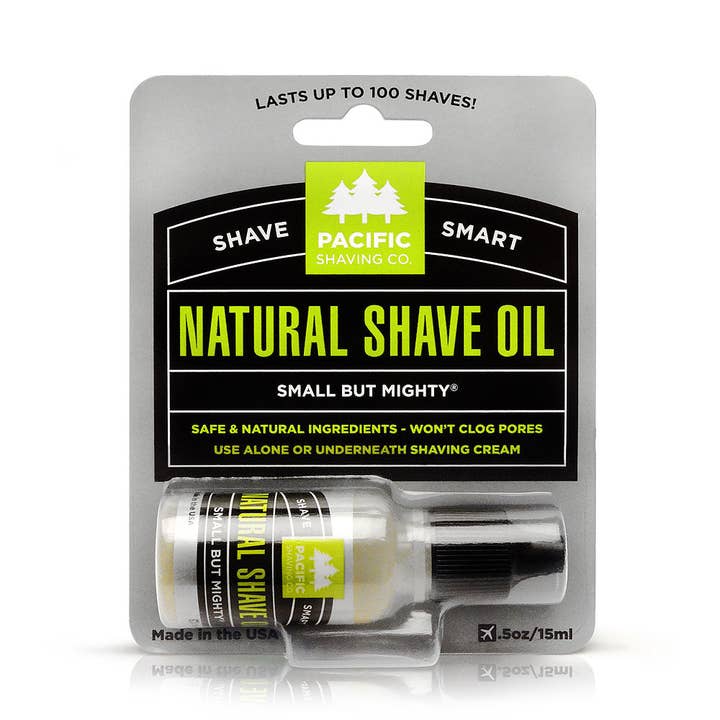 Natural Shaving Oil (1/2oz) for wholesale by Pacific Shaving Company