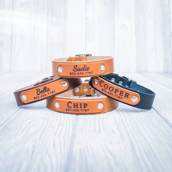 Customized Leather Dog Collar for wholesale by Iron and Grain Leather Co.