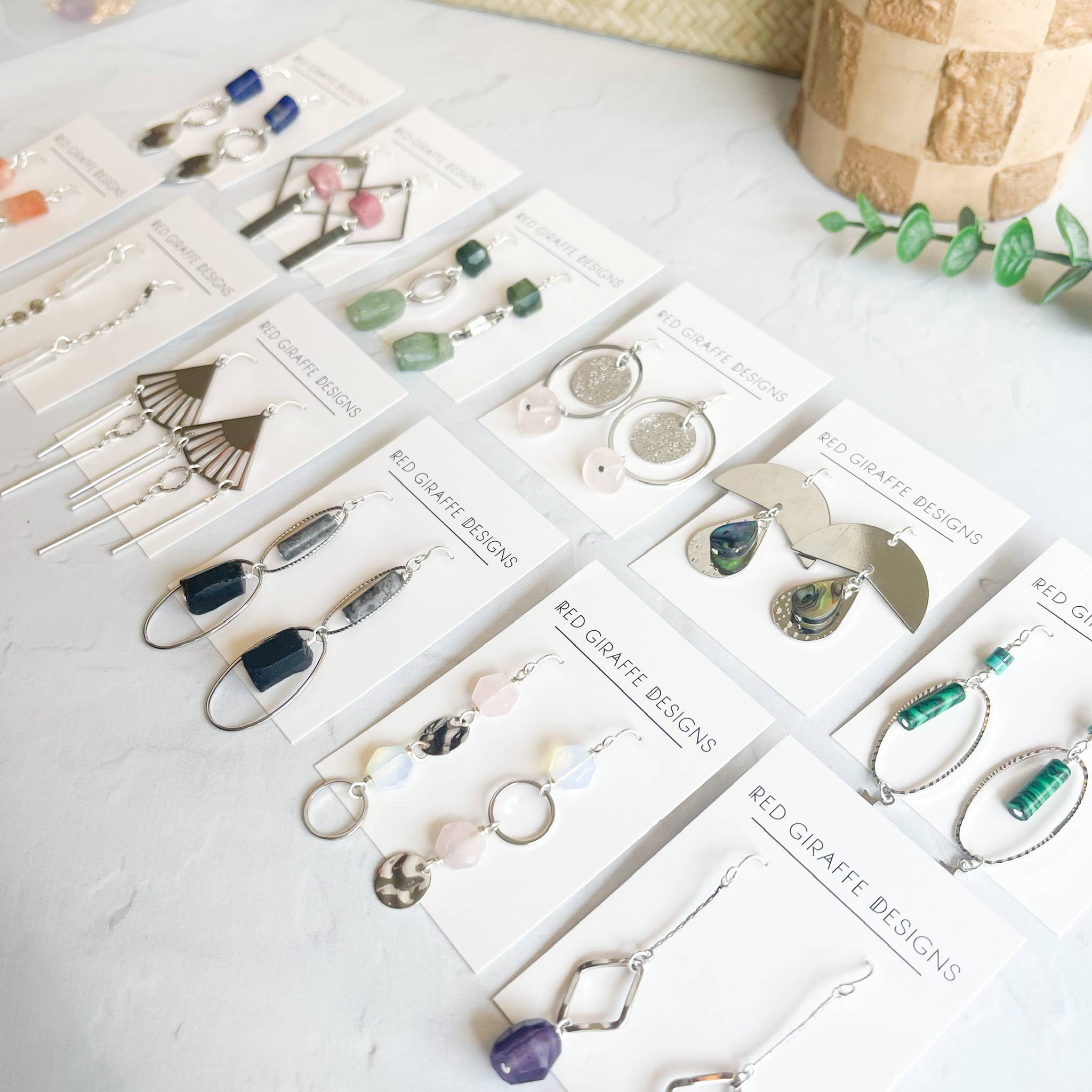 Red Giraffe Designs - Wholesale Dangle Earrings - Assorted Long Silver Earrings6