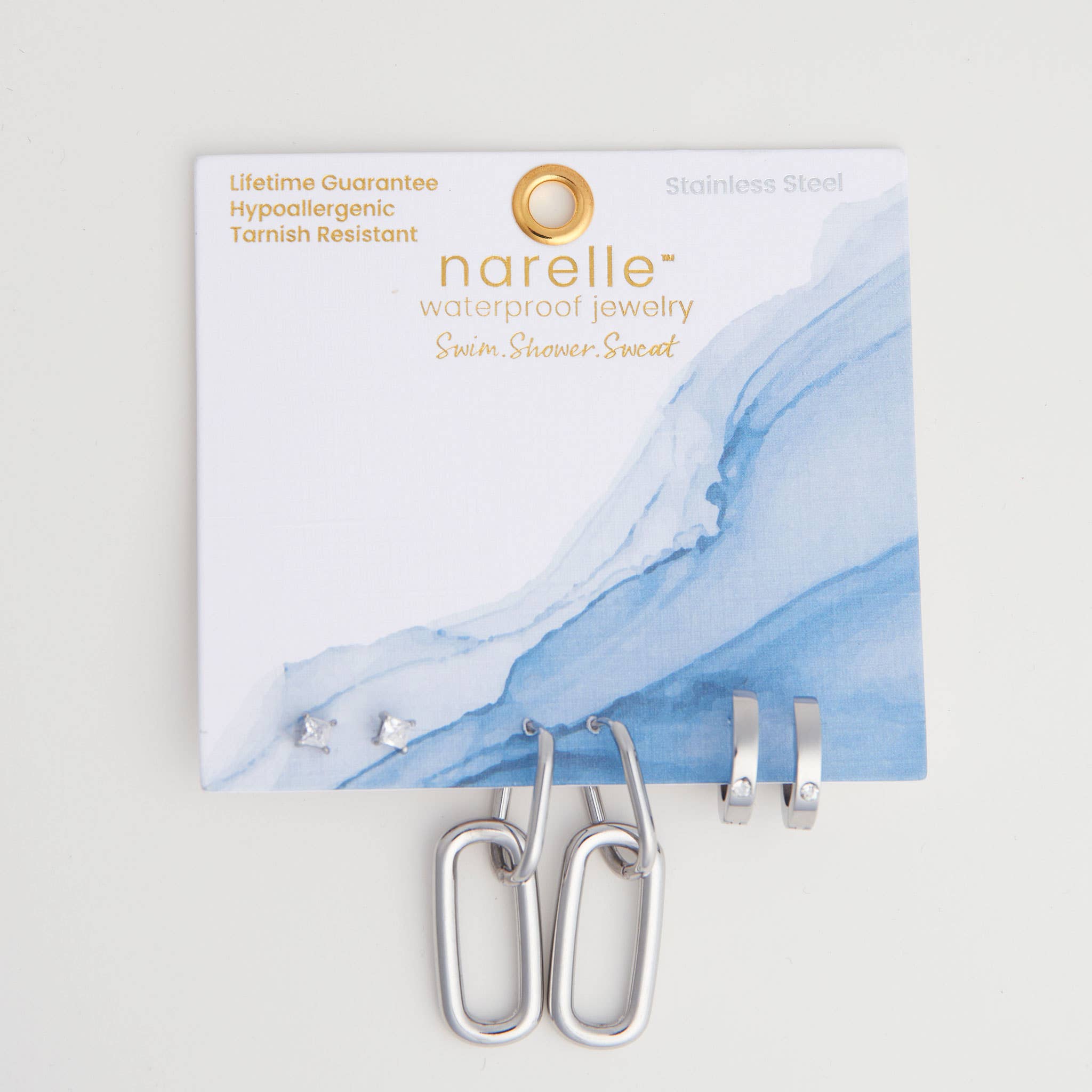 Howard's - Wholesale Hoop Earrings - Narelle Waterproof Double Linked Hoop Earring Trio6