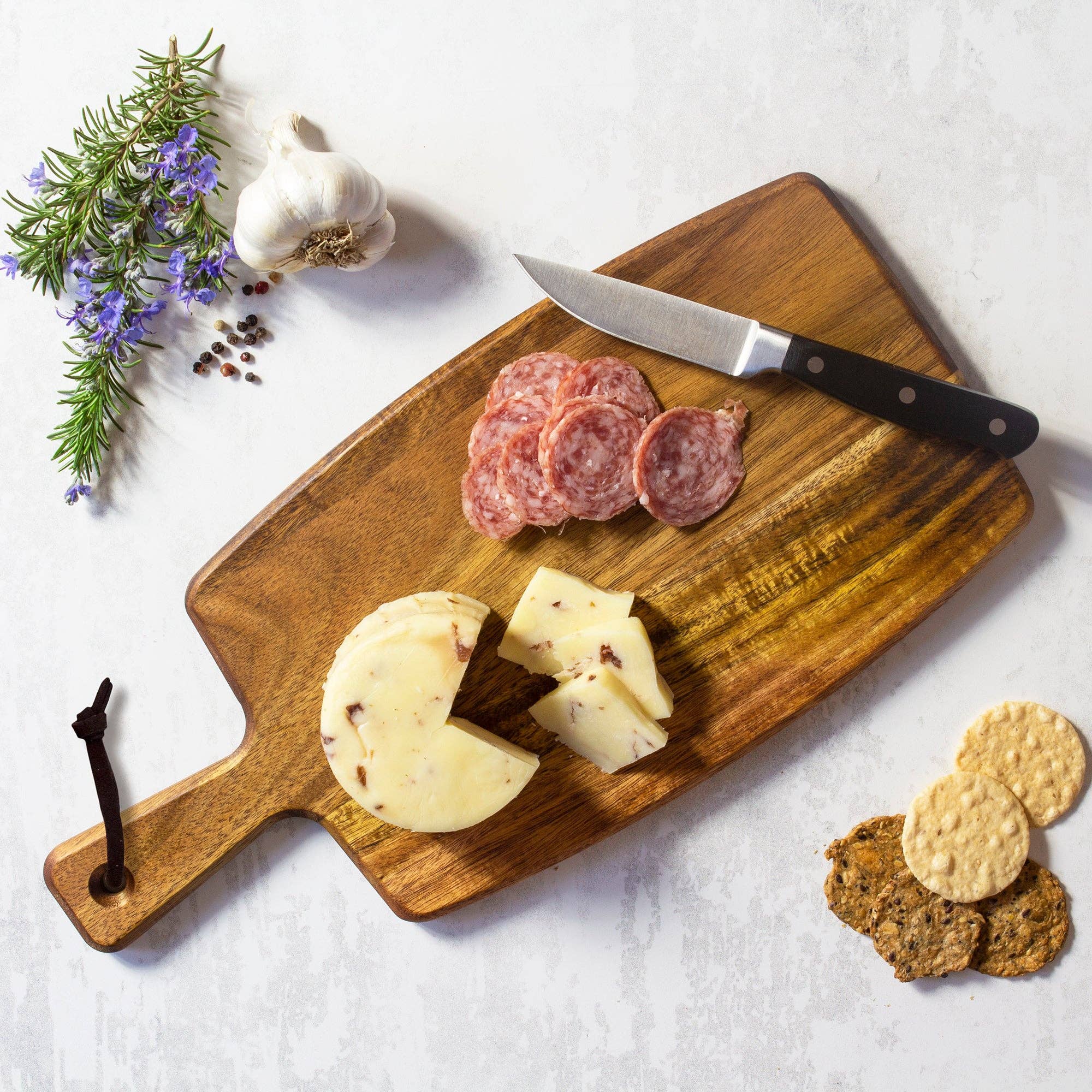 Totally Bamboo - Wholesale Cheese Board - Rock & Branch® Acacia Wood Charcuterie Serving Paddle Board2