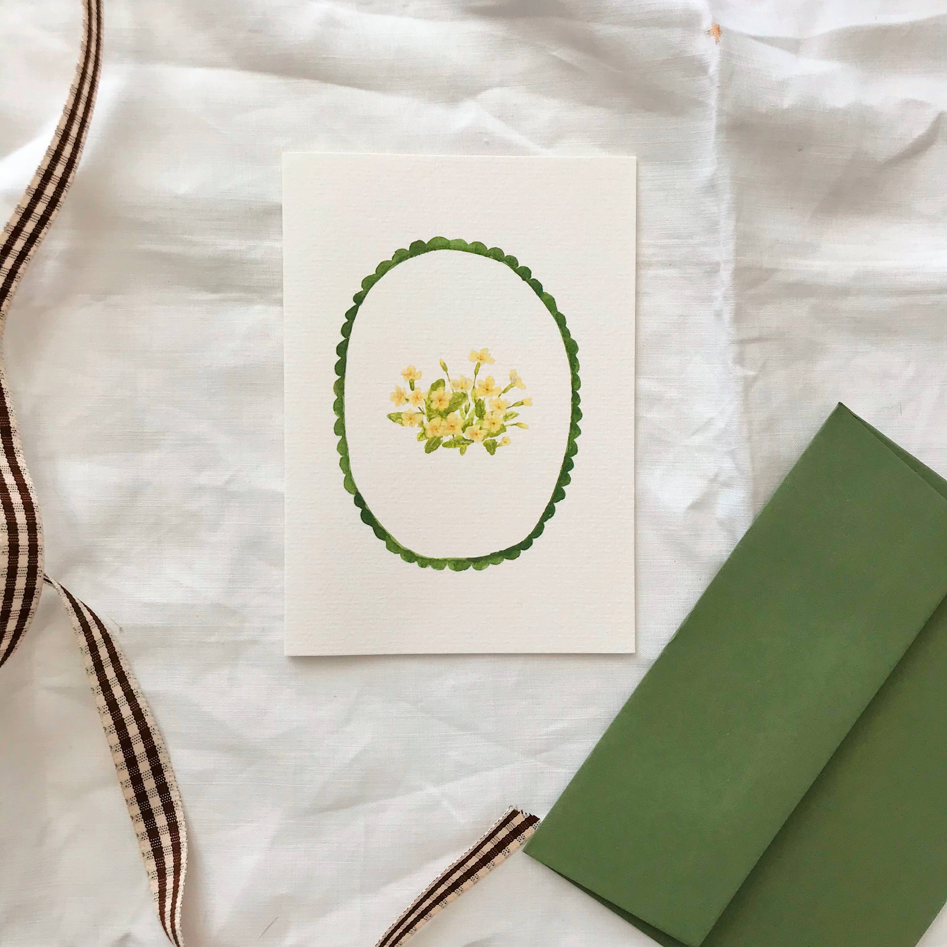 Annie Brougham Paper Goods. - Wholesale Easter Card - Spring Primrose Card1