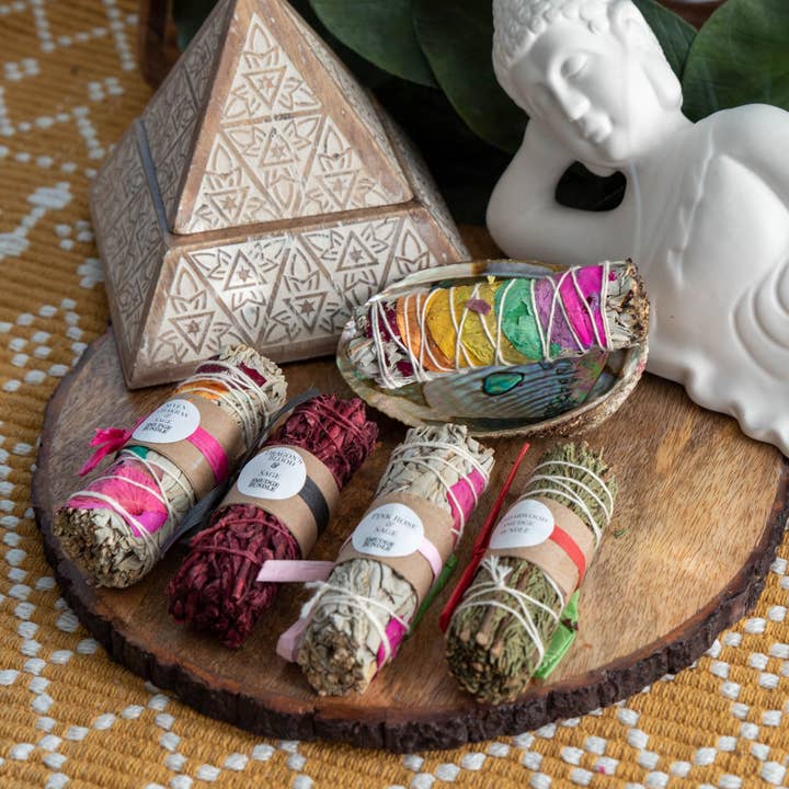 Oily Blends - Wholesale Sage Bundle - White Sage and Rose Bundles Chakra