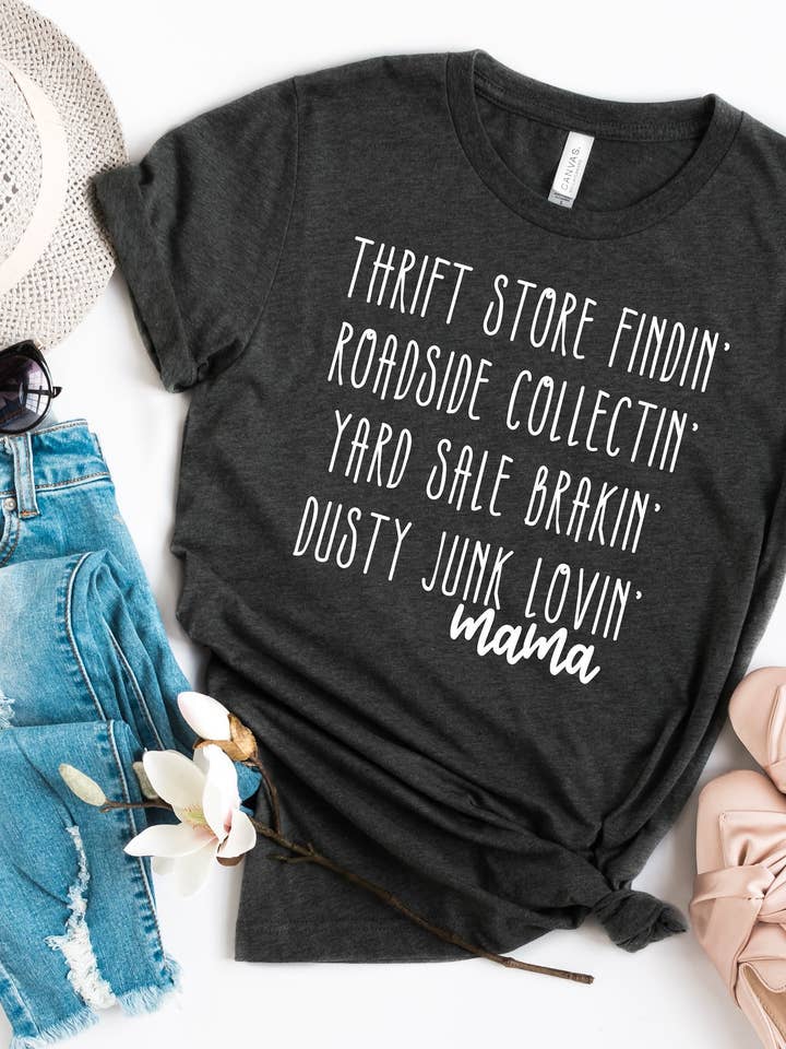 Mama Junkin Tee Shirt | Mom Tee and other Purchase Wholesale mom tshirts. Free Returns & Net 60 Terms on Faire trending on Faire.