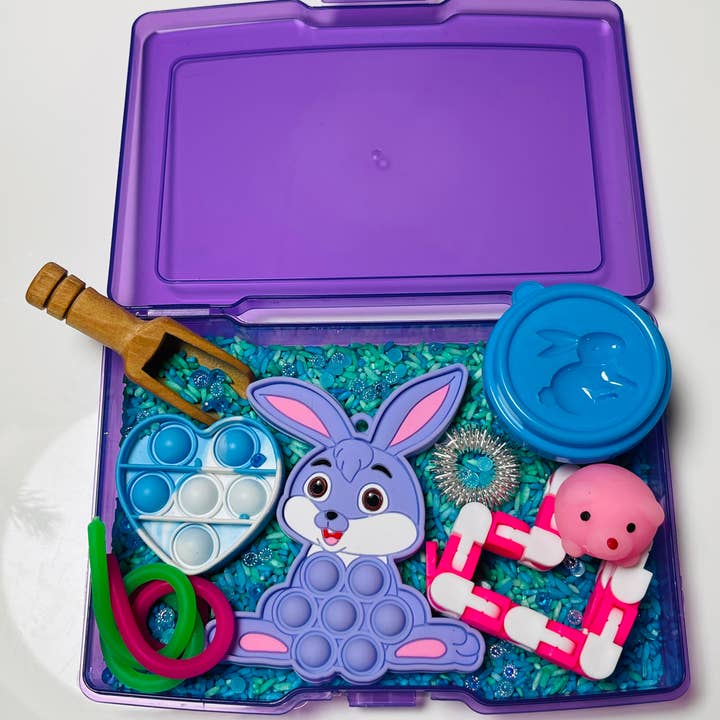 Sweetest Fidgets - Wholesale Toy Set - Kids - Bunny Sensory rice kit with storage caseÂ