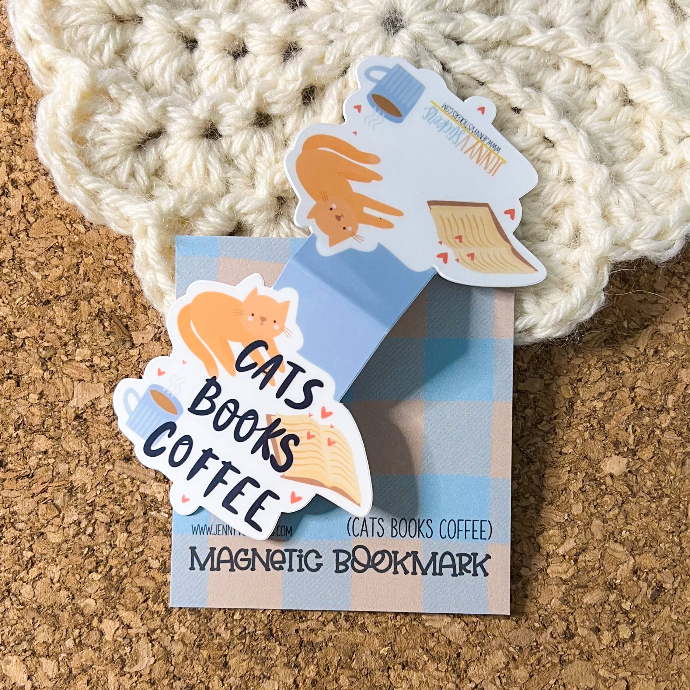 Sweet Humors - Wholesale Bookmark - Cats Books Coffee Magnetic Bookmark2