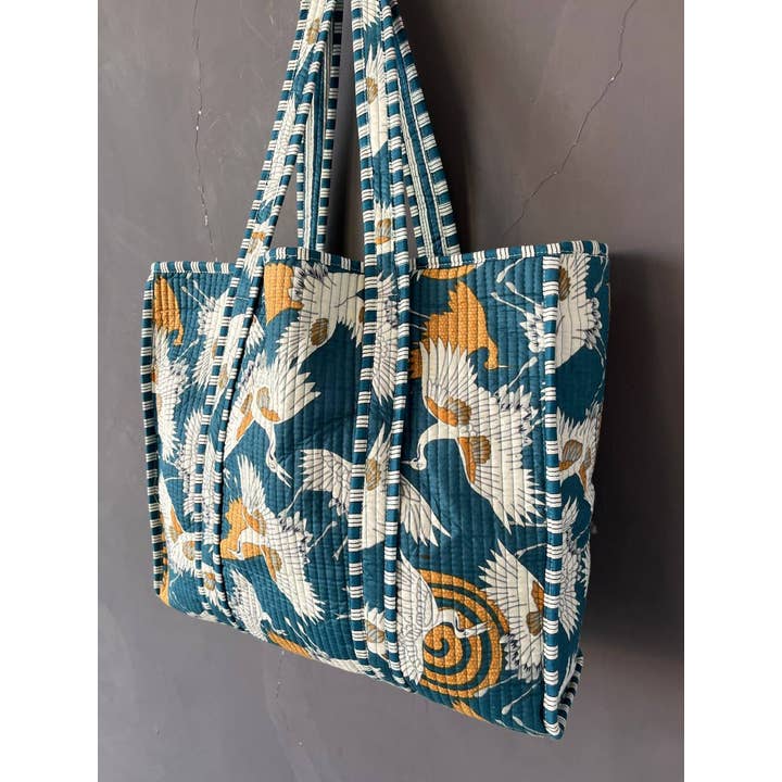 Bhawana Handicrafts - Venta al por mayor Bolsa de asa- Mujer - Bolso de hombro estampado hermoso de algodón hecho a mano en India4