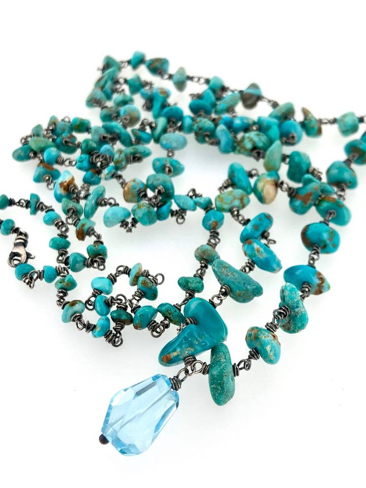 Luxury Bohemian Turquoise Mala Necklace for wholesale by Peaces of Indigo