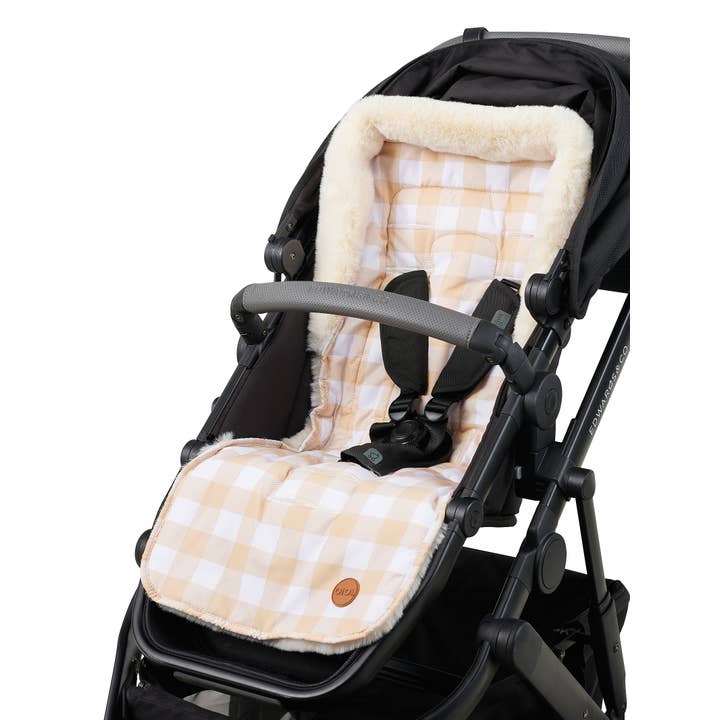 OiOi - Wholesale Stroller Cover/Accessory - Baby - Cozy Fleece Pram Liner - Beige Gingham