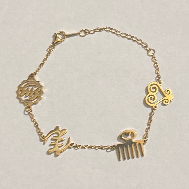 The Curator - Wholesale Charm/Dangle Bracelet - Mixed Adinkra Symbol bracelet0