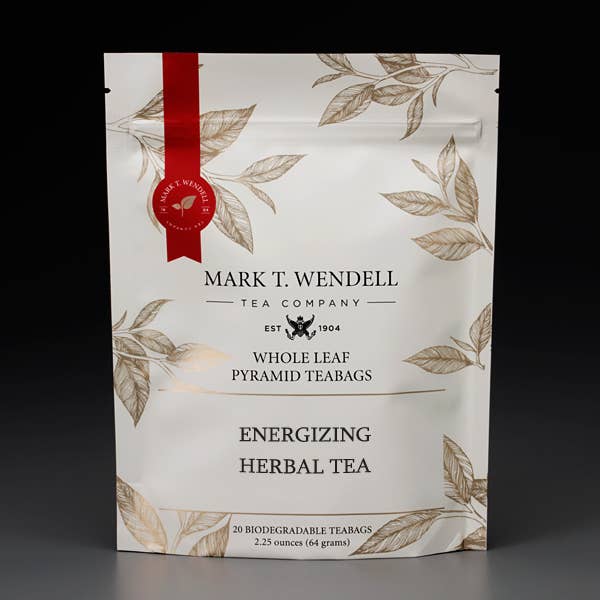 Energizing Herbal Tea Blend (20 Biodegradable Teabags) for wholesale by Mark T. Wendell Tea Company