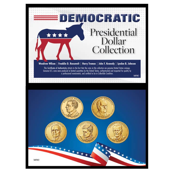 Democratic Presidential Dollar Set for wholesale by American Coin Treasures