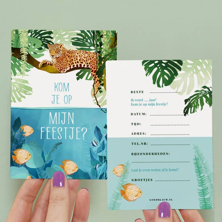 5 x Invitación Fiesta Infantil - Jungle para venta al por mayor de Goed Blauw