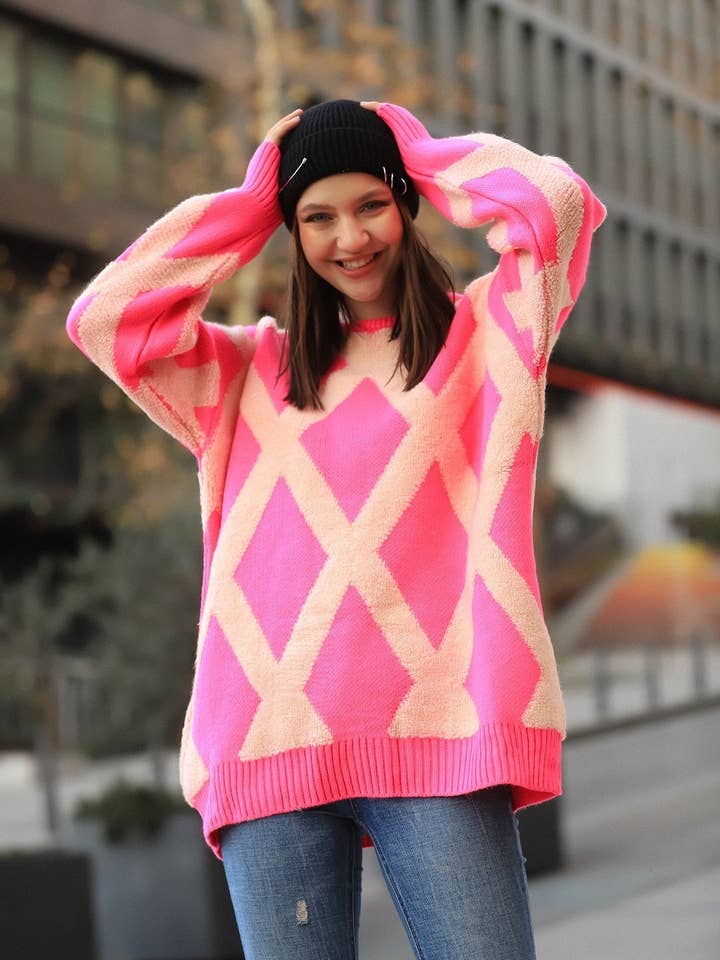 MØNSTRET STRIK SWEATER for engroshandel hos Cloth Cube