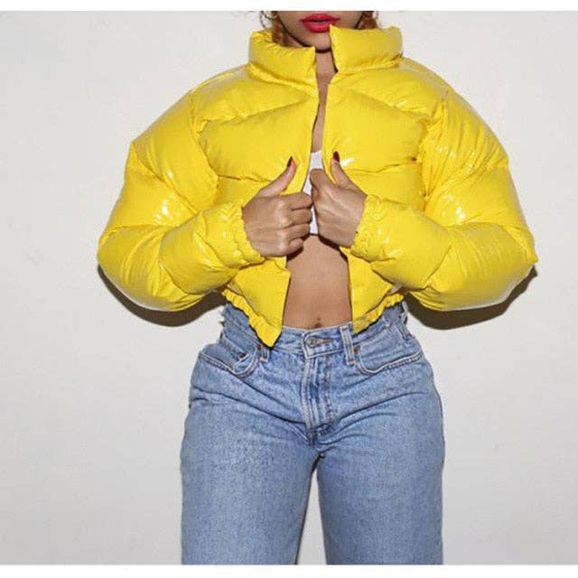 IAKAM – Engroshandel Puffer jacket - Dame – Vinter ned kort jakke kvinder 2022 Neon farve beskåret kuglefisk jakke