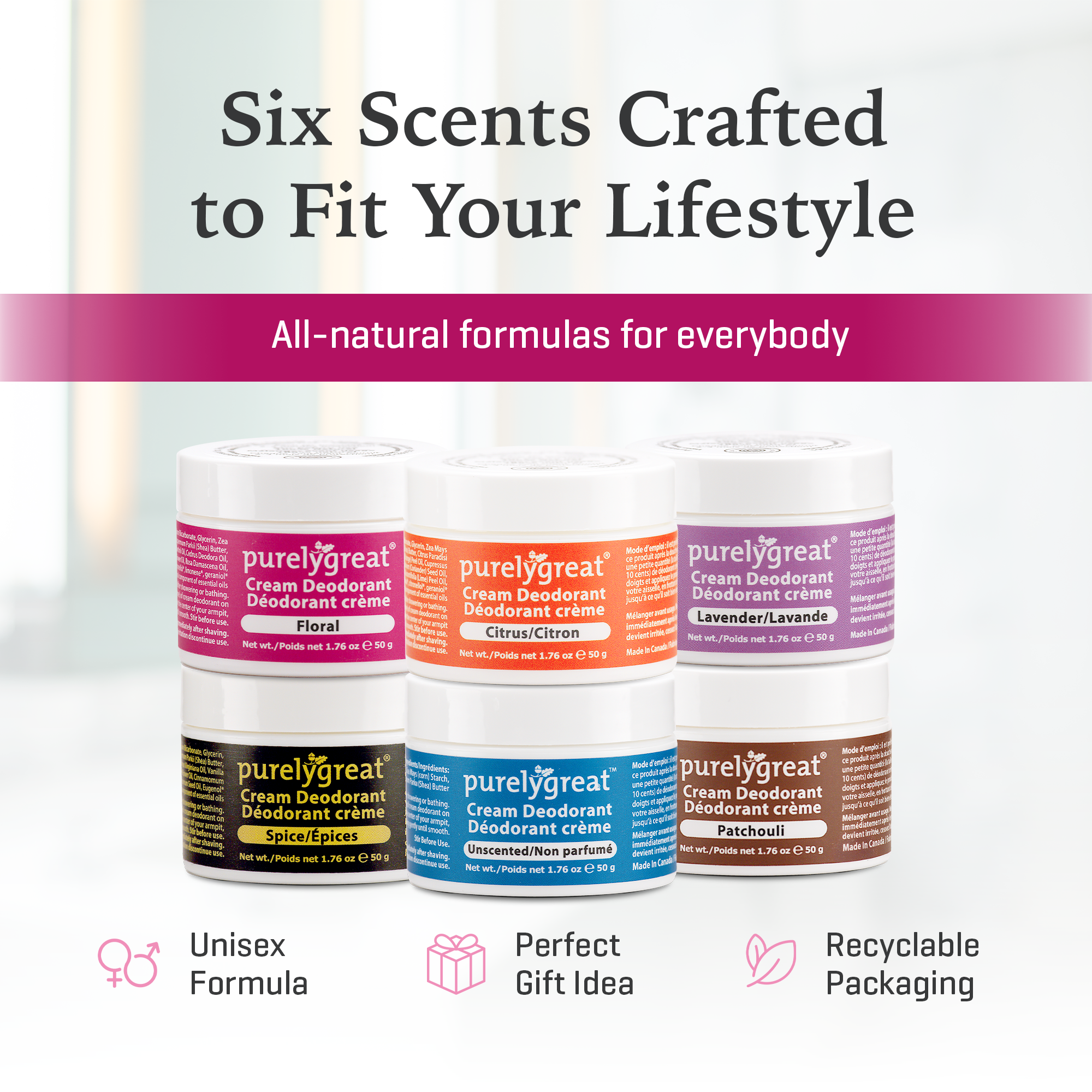 Purelygreat Natural Deodorants - Wholesale Deodorant - Unisex - Purelygreat Cream Deodorant - Floral9