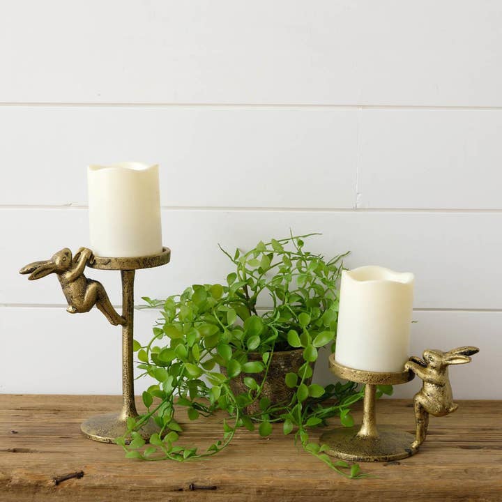 Candle Holders - Golden Rabbit Pillar for wholesale by Crafted Hive Culture