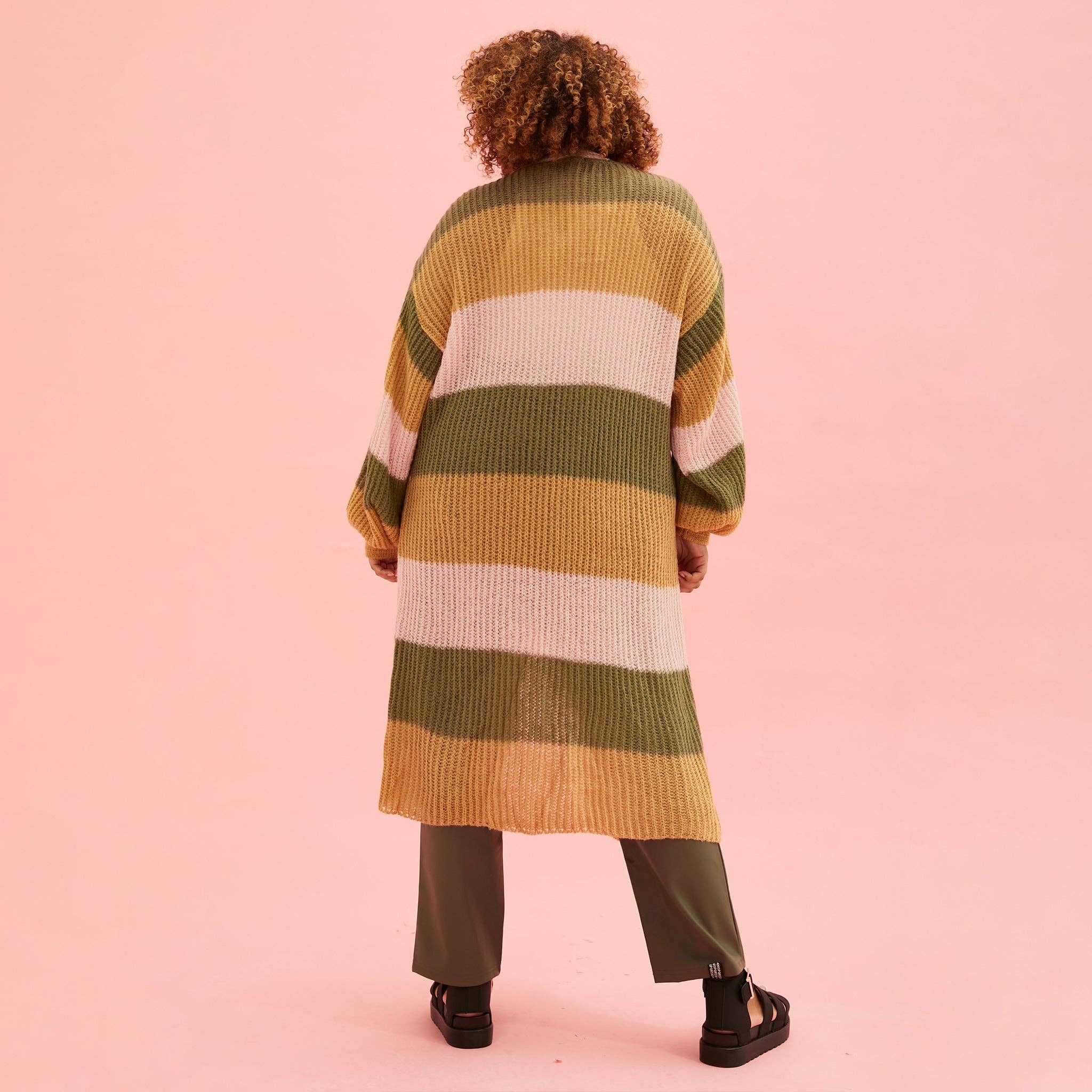 Kameel Ricci Lichtgewicht Maxi Gestreept Vest - Camel voor groothandel op Faire4