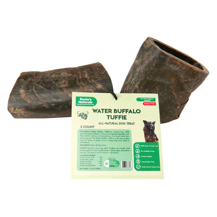 WATER BUFFALO TUFFIE/SECTIONS-100% Natural Dog Treat & Chews for wholesale by Rozie's Naturals