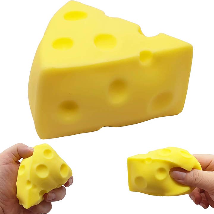 So Cheesy! Cheese Shaped Squishy Stress Toy (12pcs/case) for wholesale by Kawaii Slime Company