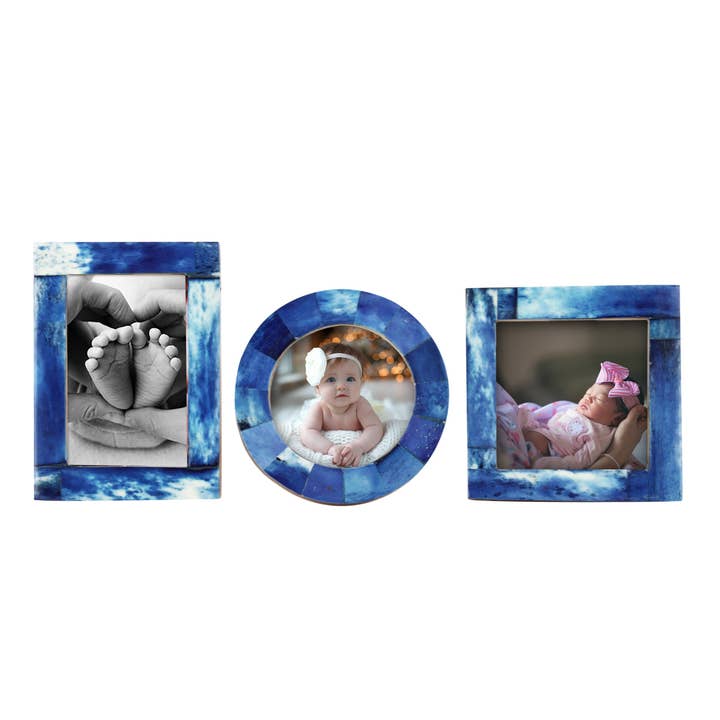 Baby Photo Frames Set of 3 Pieces Blue for wholesale on Faire