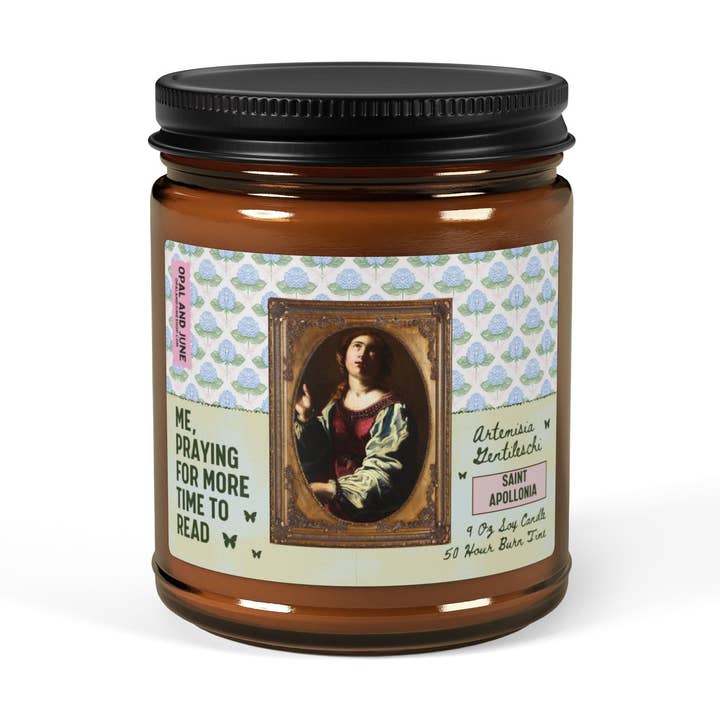 Bookish Art History Candle for Bookshops, Romance Bookstores for wholesale by Opal and June