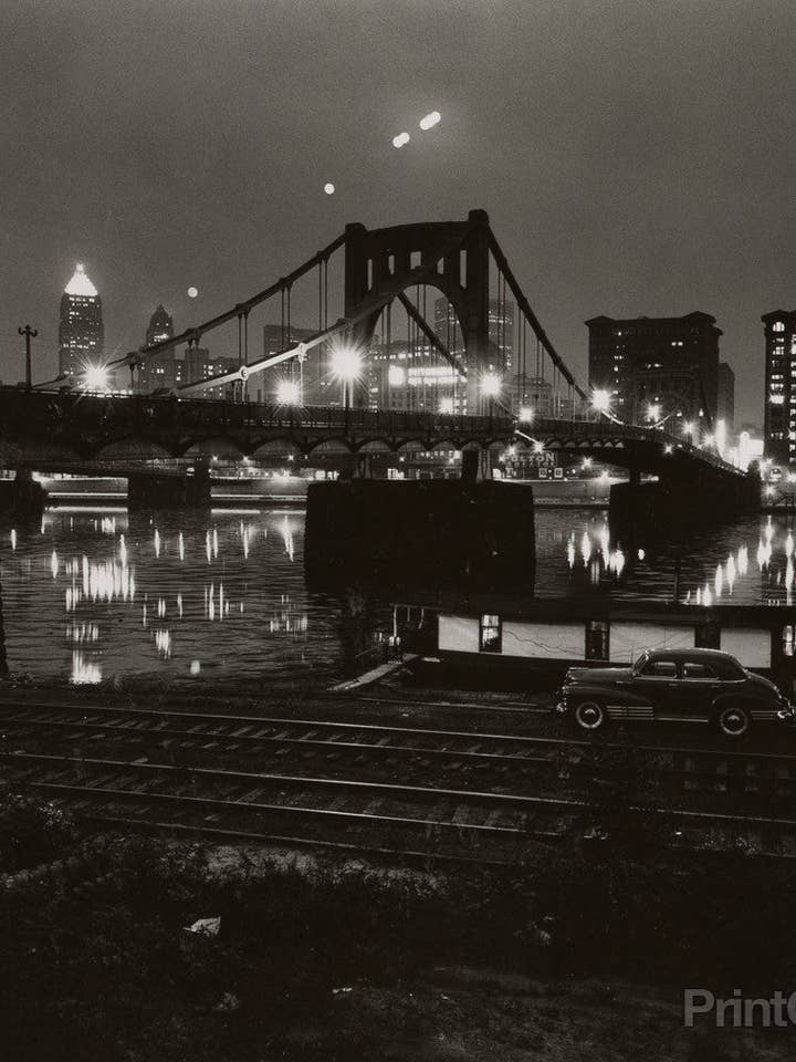 Car Bridge River Night, Pittsburgh, PA, W. Eugene Smith for wholesale by Print Collection