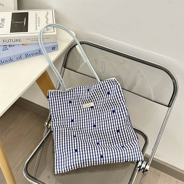 Funkyrel® Atzbranding Limited - Wholesale Tote Bag - Women's - Cosbai – Sweet Gingham Shoulder Tote Bag1