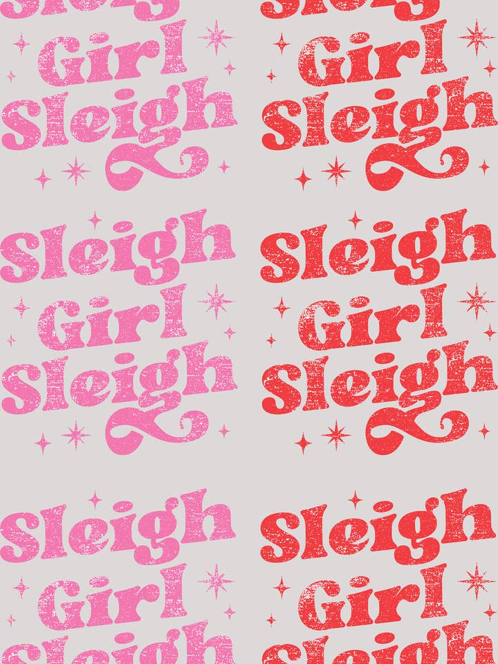 22x60" DTF Gang Sheet – “Sleigh Girl Sleigh” Retro Christmas for wholesale by Rainwater Designs