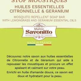 MAITRE SAVONITTO - Vendita all'ingrosso Saponette - Sapone "Stop Zanzare", Citronella & Geranio
