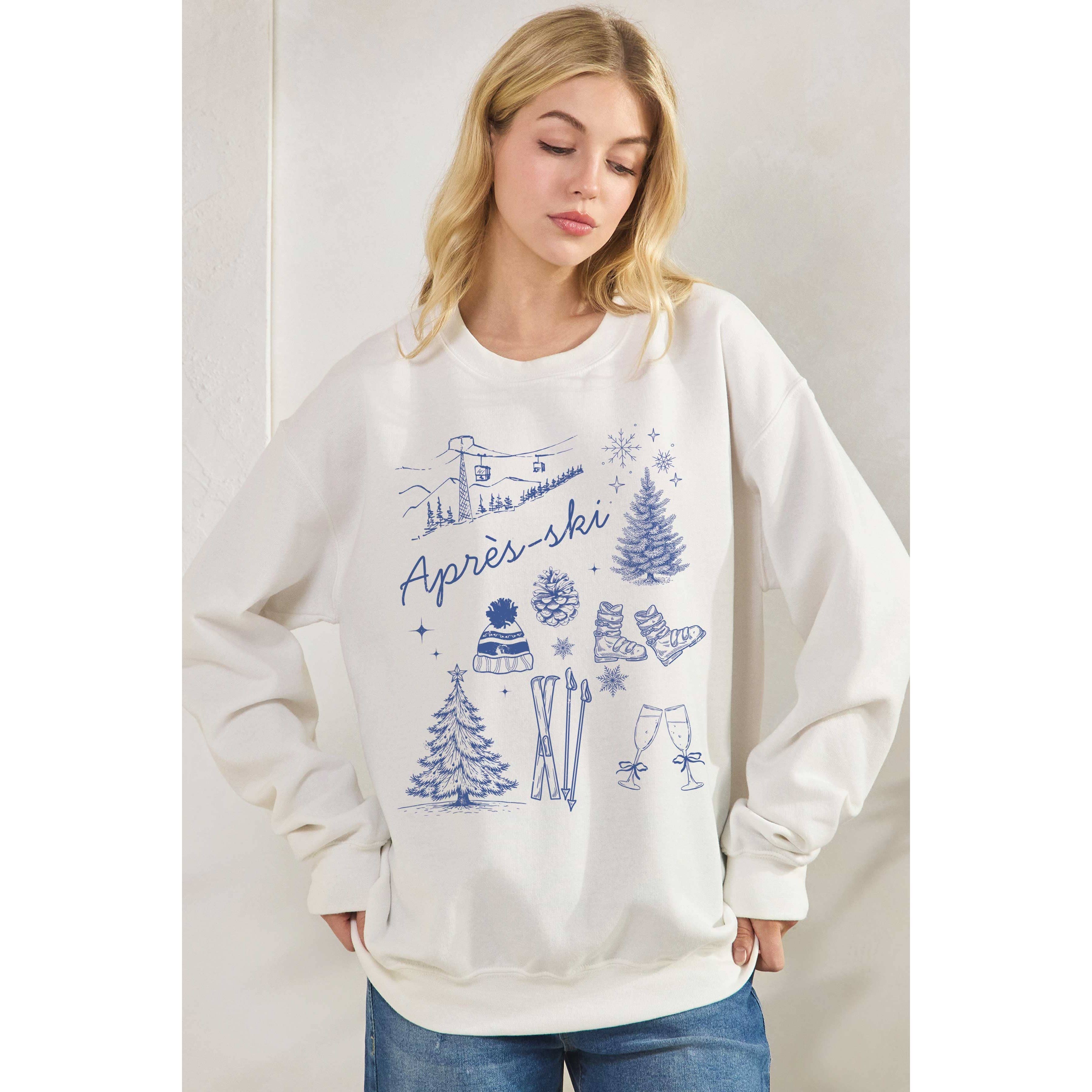 BLUME & CO. - Wholesale Graphic Sweatshirt - Women's - APRES SKI Winter Graphic Sweatshirt0