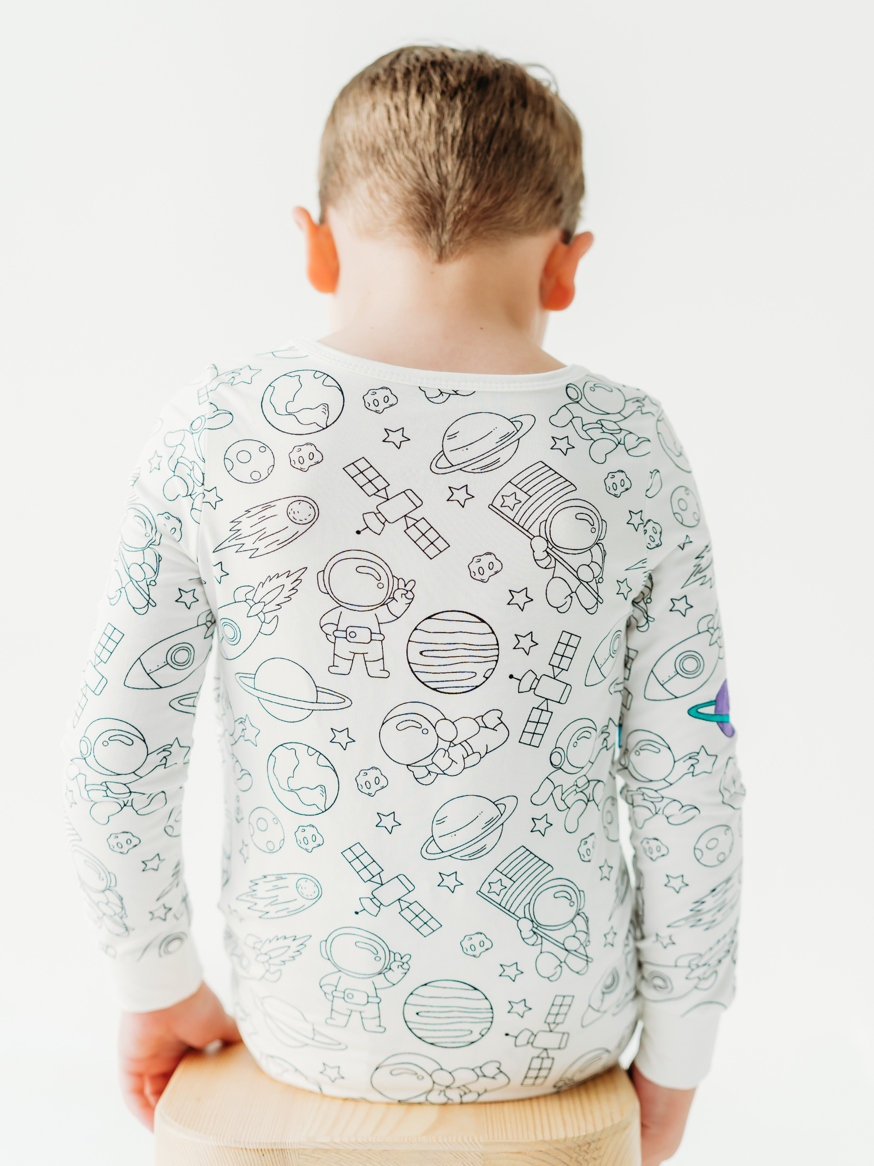 Bee Colorful Co. - Wholesale Sleepwear Set - Kids - Space Coloring Pajamas 2 piece set made from Bamboo10