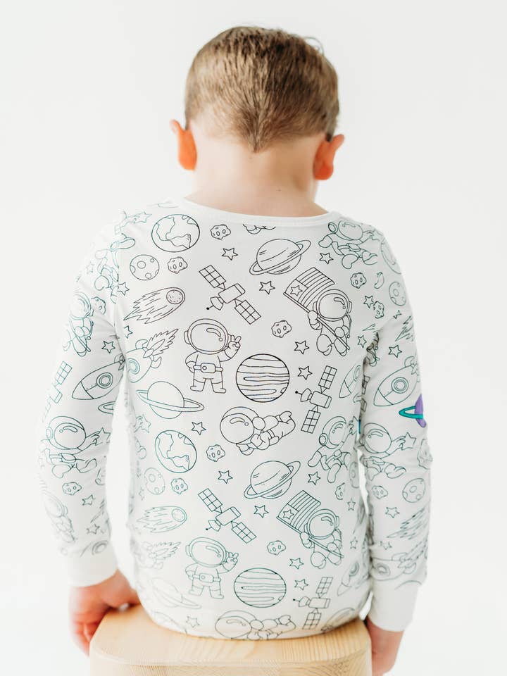 Bee Colorful Co. - Wholesale Sleepwear Set - Kids - Space Coloring Pajamas 2 piece set made from Bamboo10