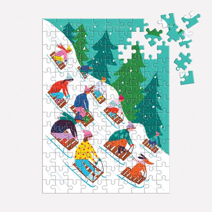 Chronicle Books - Wholesale Ornament - Winter Sledding 130pc Puzzle Ornament1