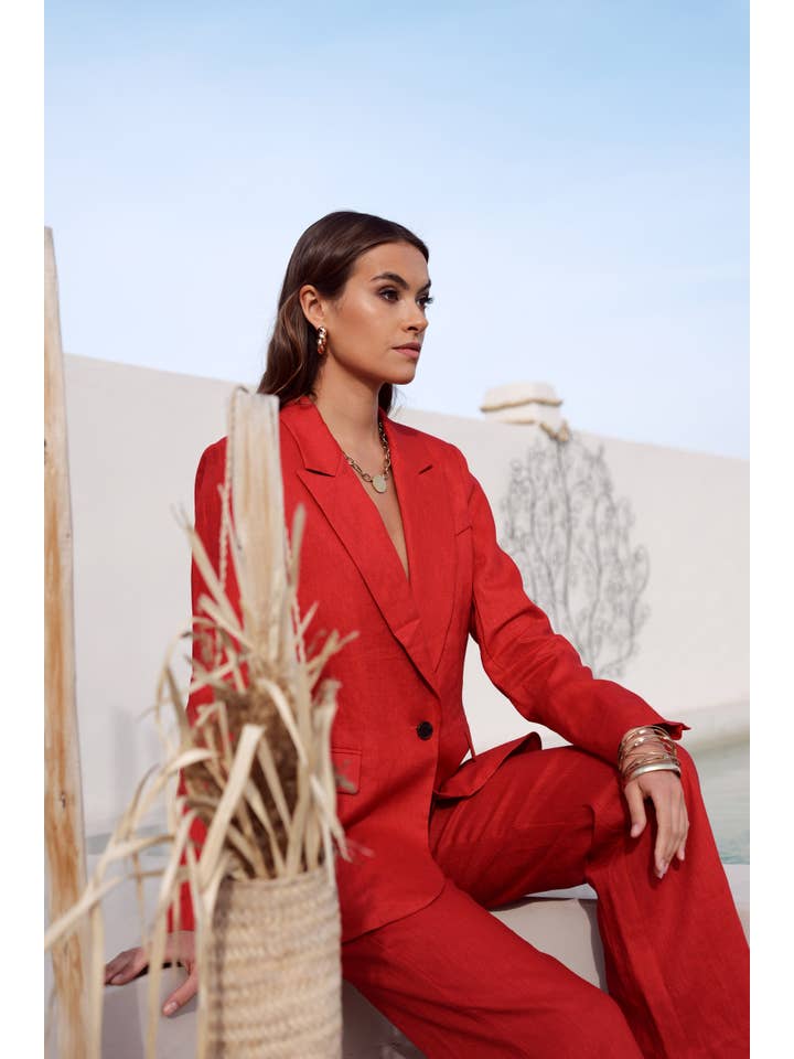 Attentif Paris - Vendita all'ingrosso Blazer - Donna - Giacca blazer in lino premium taglio dritto3