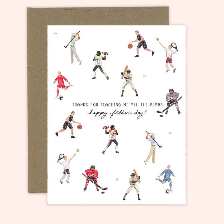 Carte de la fête des pères m'apprenant les jeux pour la vente par Almeida Illustrations