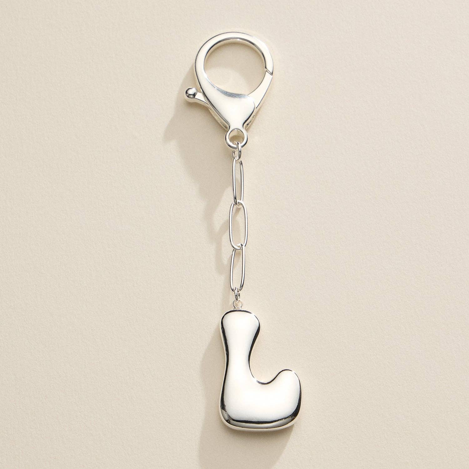 Lilla Haven - Wholesale Keychain - Women's - Bubble Letter Initial Keychain – Gold and Silver Tone Personalized Charm4
