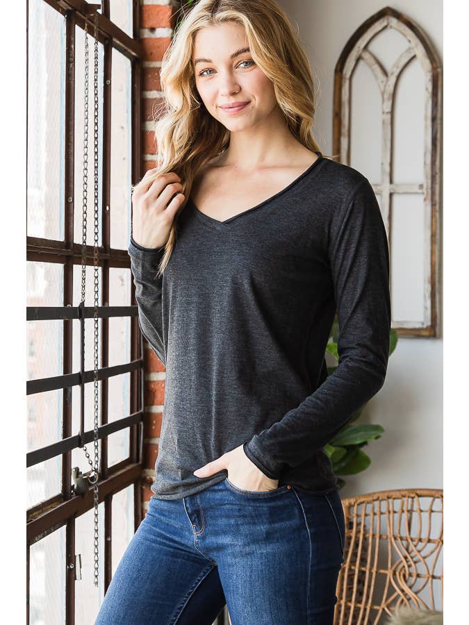 HEIMISH - Wholesale T-Shirt - Women's - V114-1 RAW EDGE TEE