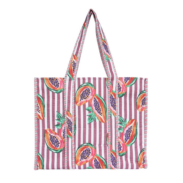 Summer Fruits Tote In Papaya for wholesale by CYC