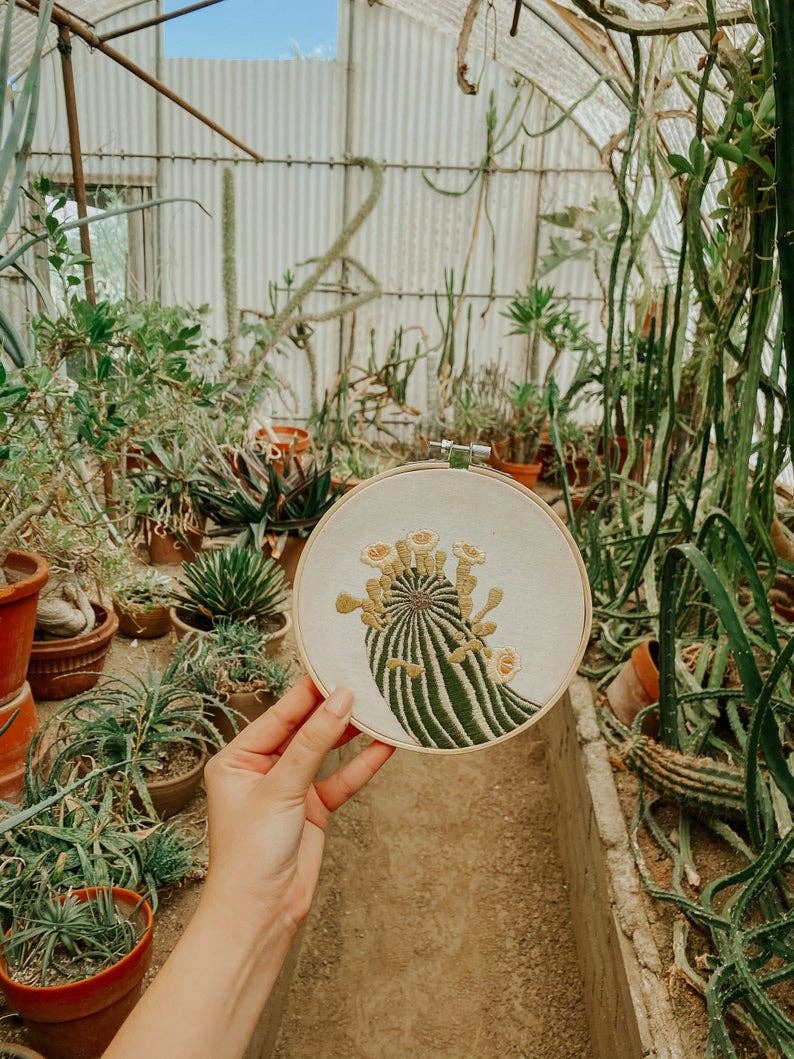 Sunday Mornings Shop LLC – wholesale Embroidery/cross-stitch supplies – Advanced Embroidery Kit | Saguaro Blooms1