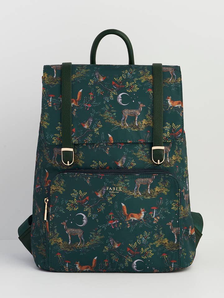 Mochila Média Verde com Fivela Into the Woods por atacado de Fable England